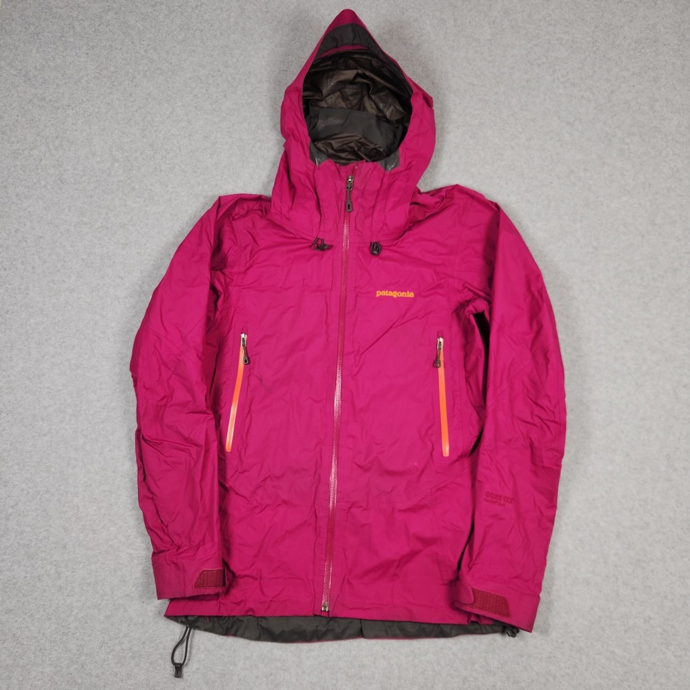 Patagonia Rain Jacket Womens Small Magenta Hooded Gore-Tex Super Cell